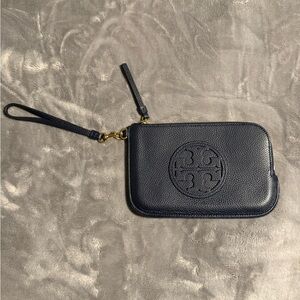 Tory Burch Navy Leather Wristlet